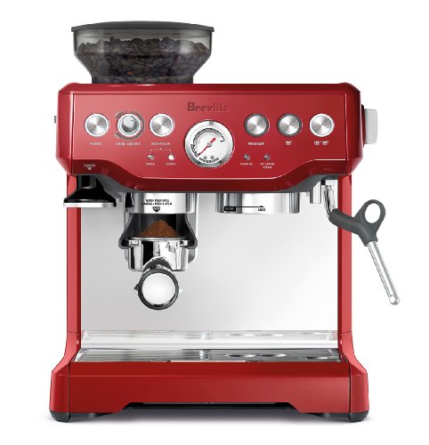 Breville The Barista Express Coffee Machine, Cranberry Red