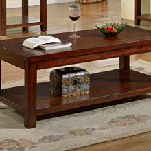 America Torrence Transitional Coffee Table, Dark Cherry