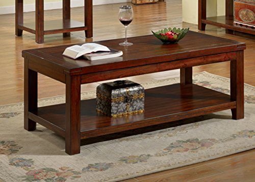 America Torrence Transitional Coffee Table, Dark Cherry