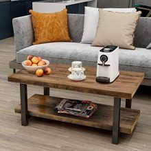 Rustic Style Solid Wood+MDF Iron Frame Rectangle Coffee Table