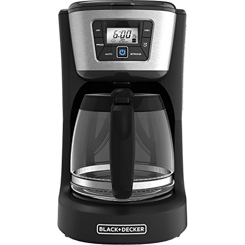 BLACK+DECKER 12-Cup Programmable Coffeemaker, Black and Stainless Steel