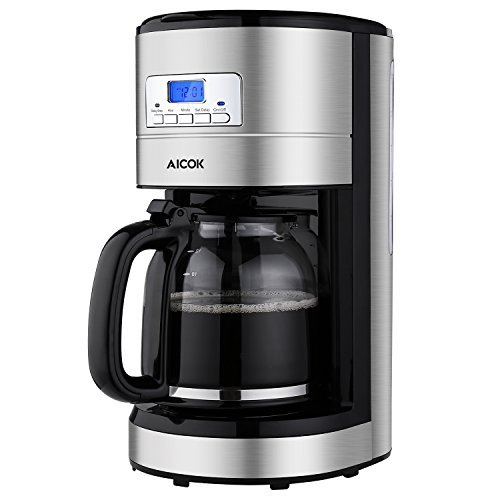 12-Cup Programmable Coffee Machine with Glass Thermal Carafe