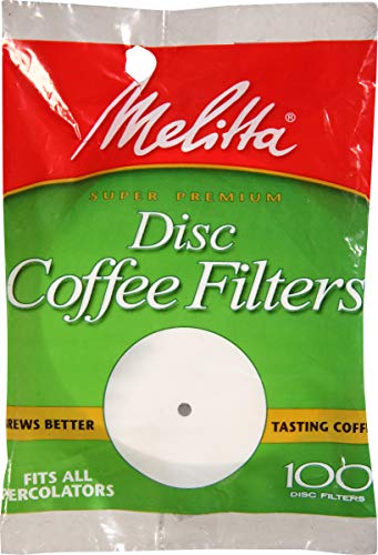 Melitta Disc Coffee Filters for Percolators, White (3.5-Inch Discs) 100 Count (Pack of 24)