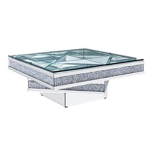 Coffee Table in Mirrored and Faux Diamonds