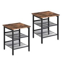 VASAGLE Industrial Nightstand, Set of 2 Side Tables