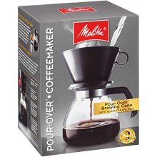 Melitta Pour-Over Coffee Maker w/Glass Carafe, Black