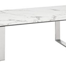 Design Living Lounge Room Coffee Table, White, Faux Marble