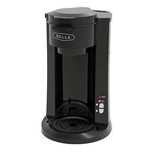 BELLA Dual Brew Single Serve Coffee Maker Black, K Cup & Ground Coffee Brewer