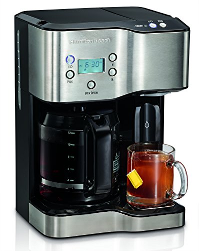 Hamilton Beach Programmable Coffee Maker & Hot Water Dispenser, 2-Way, Black and Stainless