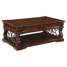 Ashley Furniture Signature Design - Alymere Lift Top Coffee Table - Cocktail Height - Rectangular - Rustic Brown