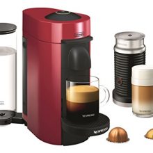 Nespresso VertuoPlus Coffee and Espresso Maker by De'Longhi with Aeroccino, Red