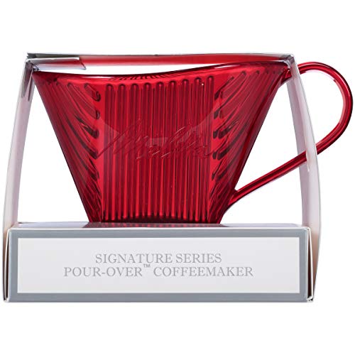 Melitta Signature Series Pour-Over 1 Cup Coffee Maker, Tritan Red