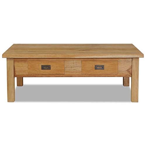 Daonanba Coffee Table Side Table Wooden End Table Solid Teak