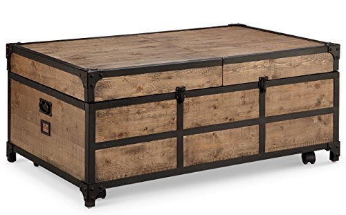 Maguire Industrial Storage Trunk Coffee Table in Weathered Barley Finish
