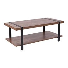 Finish Coffee Table with Black Metal Legs