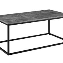 Sleek Contemporary Mixed Material Coffee Table - Dark Concrete