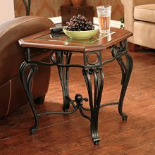 Prentice Side Coffee Table - Elegant Iron Wrought Scrollwork