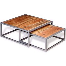 Daonanba 2 pcs Couch Coffee Table Durable
