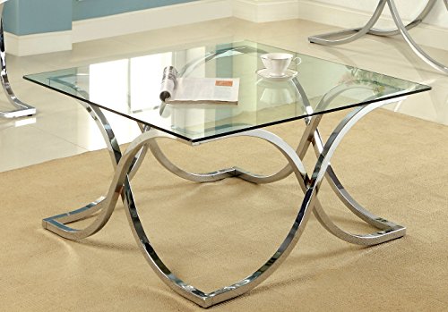 Furniture of America Kavetto Contemporary Coffee Table, Chrome
