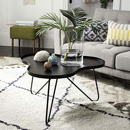 Roe White and Black Retro Mid Century Wood Coffee Table 