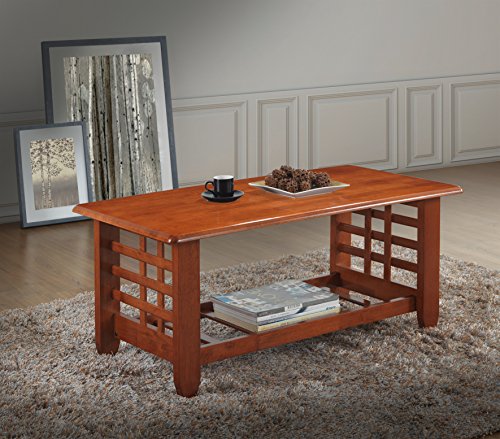 Cherry Finished Wood Living Room Occasional Coffee Table
