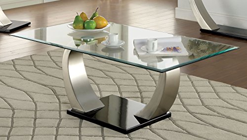 Furniture of America Kassius Modern Coffee Table, Metallic Finish