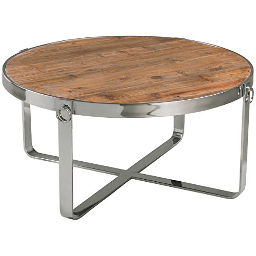 Uttermost Berdine Wooden Coffee Table, Silver and Brown