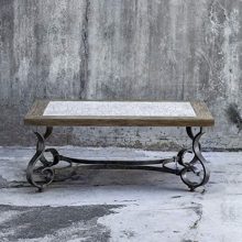 Uttermost Mona - 48" Coffee Table, Burnished Silver