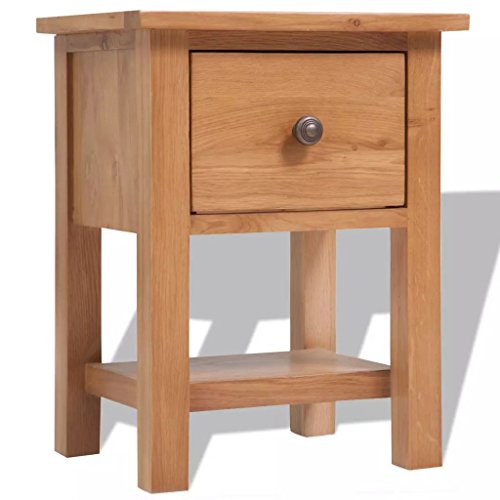Daonanba Style A Stable Nightstand Durable Coffee Table Solid Oak