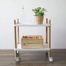 YX Simple Mini Coffee Table, Bedroom Living Room Solid Wood Creative Bedside Table/Bedside Table, Mobile Table,White,One Size
