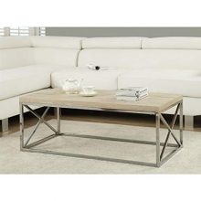 Rectangular Coffee Table with Natural Wood Top and Metal Legs