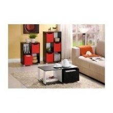 StarSun Depot Simple Black and White Coffee Table with Bin Drawer