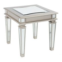 Tessani Contemporary Rectangular Coffee Table - Silver