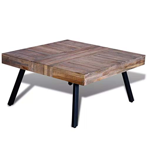 Square Coffee Table Vintage End Side Table Reclaimed Teak