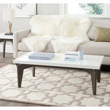 Josef Mid-Century Modern White and Dark Brown Coffee Table