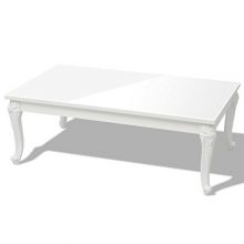 Daonanba Durable Stylish Coffee Table High Gloss White