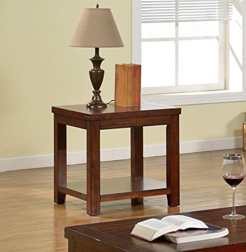 Furniture of America Torrence Transitional End Table, Dark Cherry