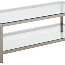 Coaster Home Furnishings Coffee Table with Shelf Black Nickel and Clear