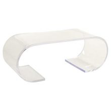 Andover Modern Classic Clear Acrylic Rounded Coffee Table