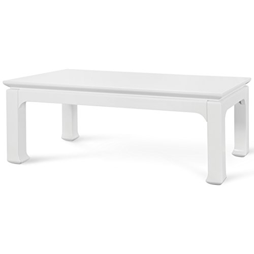 Hollywood Regency White Lacquer Chinoiserie Coffee Table
