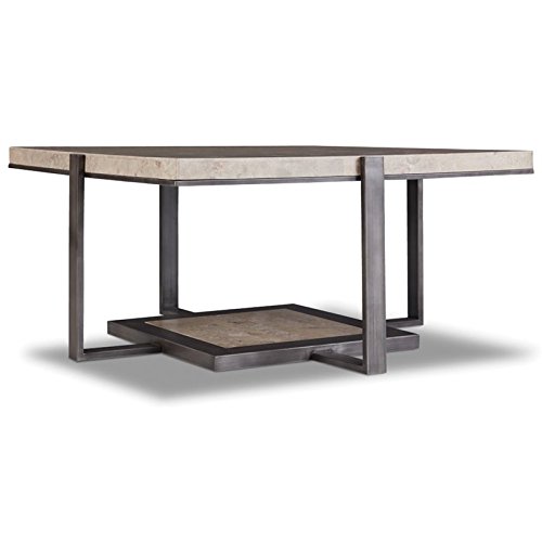 Hooker Furniture 42" Square Marble Top Coffee Table in Gray