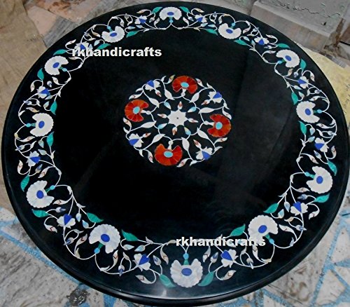 Coffee Table Handmade Multi Colors Floral Design Inlaid Work
