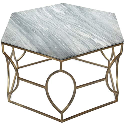Hexagonal Coffee Table in Brushed Brass Finish