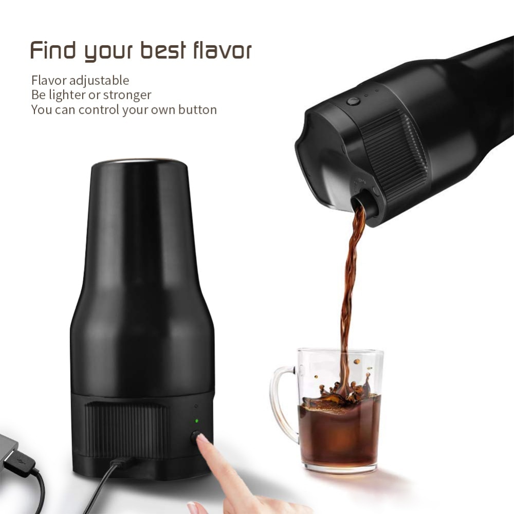 Mini Automatic Capsule Portable Coffee Machine Outdoor Pot Household Extraction Mobile Power USB Charging Heat Preservati Cup