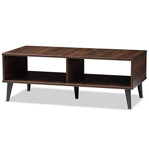 Baxton Studio Wooden Coffee Table in Brown and Dark Gray Finish