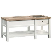 Pemberly Row Lift Top Coffee Table in Soft White