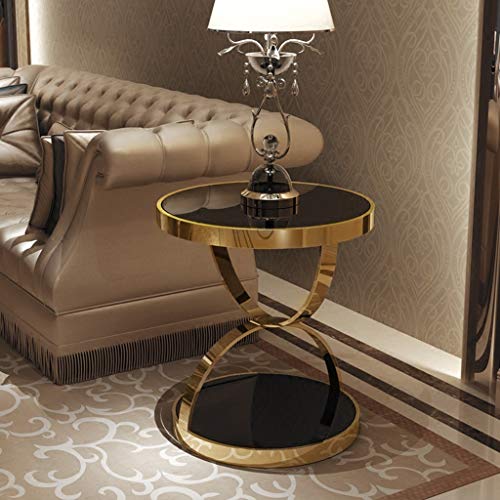 Tempered Glass Coffee Table Sofa Gold