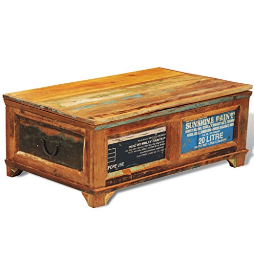 Reclaimed Wood Storage Box Coffee Table Vintage