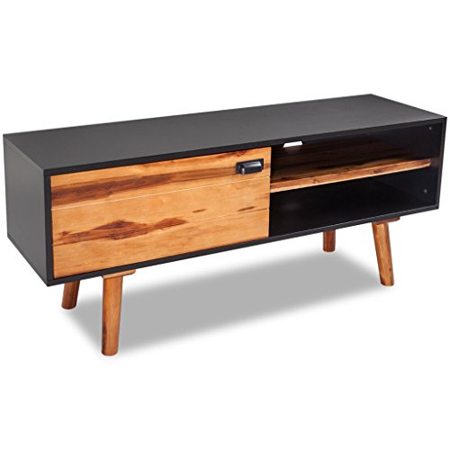 Festnight Wood Long Tabletop TV Stand Coffee Side Console