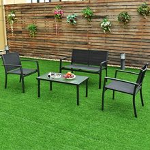 Outdoor Patio Furniture Set with Sling Chairs and Coffee Table